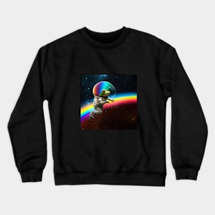 Rainbow Astronaut Frog Crewneck Sweatshirt